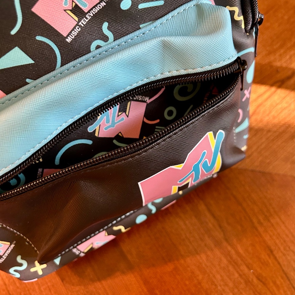 MTV Mini Backpack with Fun Black and Multi Colored Accents - Picture 5 of 6